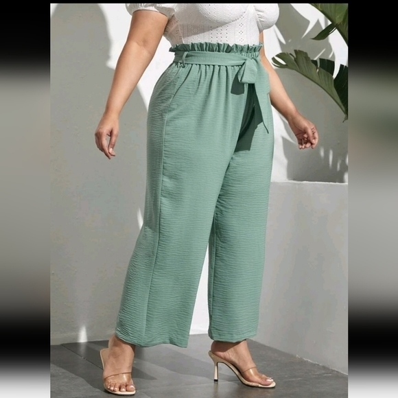 Plus Paperbag Waist Belted Pants - Picture 5 of 5